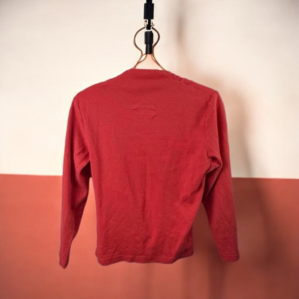Red Long Sleeve Wrap Top - Picture 2 of 4